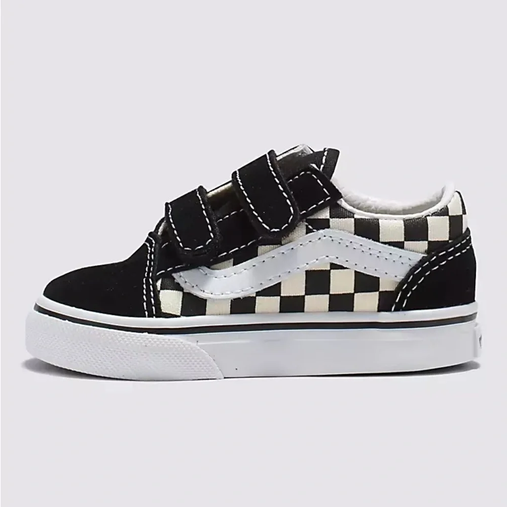 New Vans Toddler Old Skool V Primary Check Sneakers Unisex Size 4T